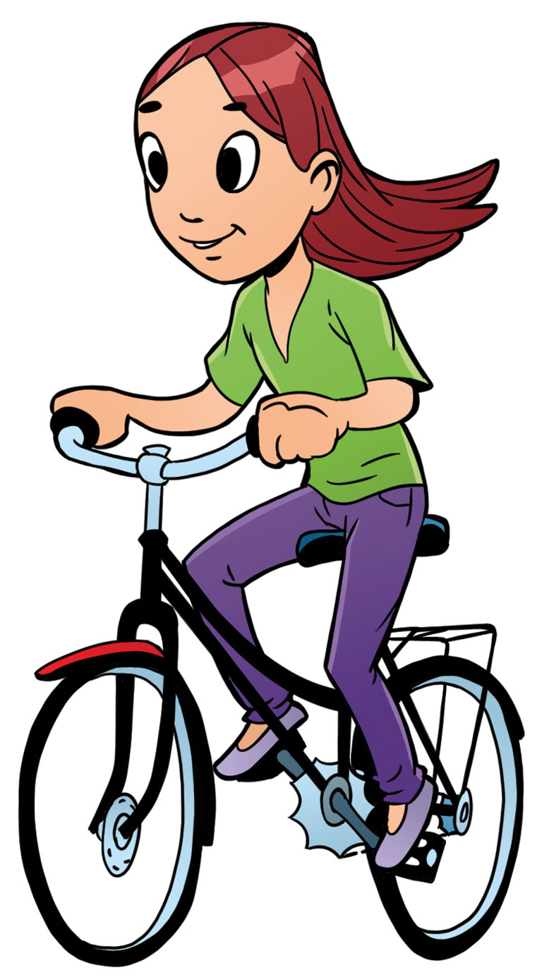 Pige på cykel